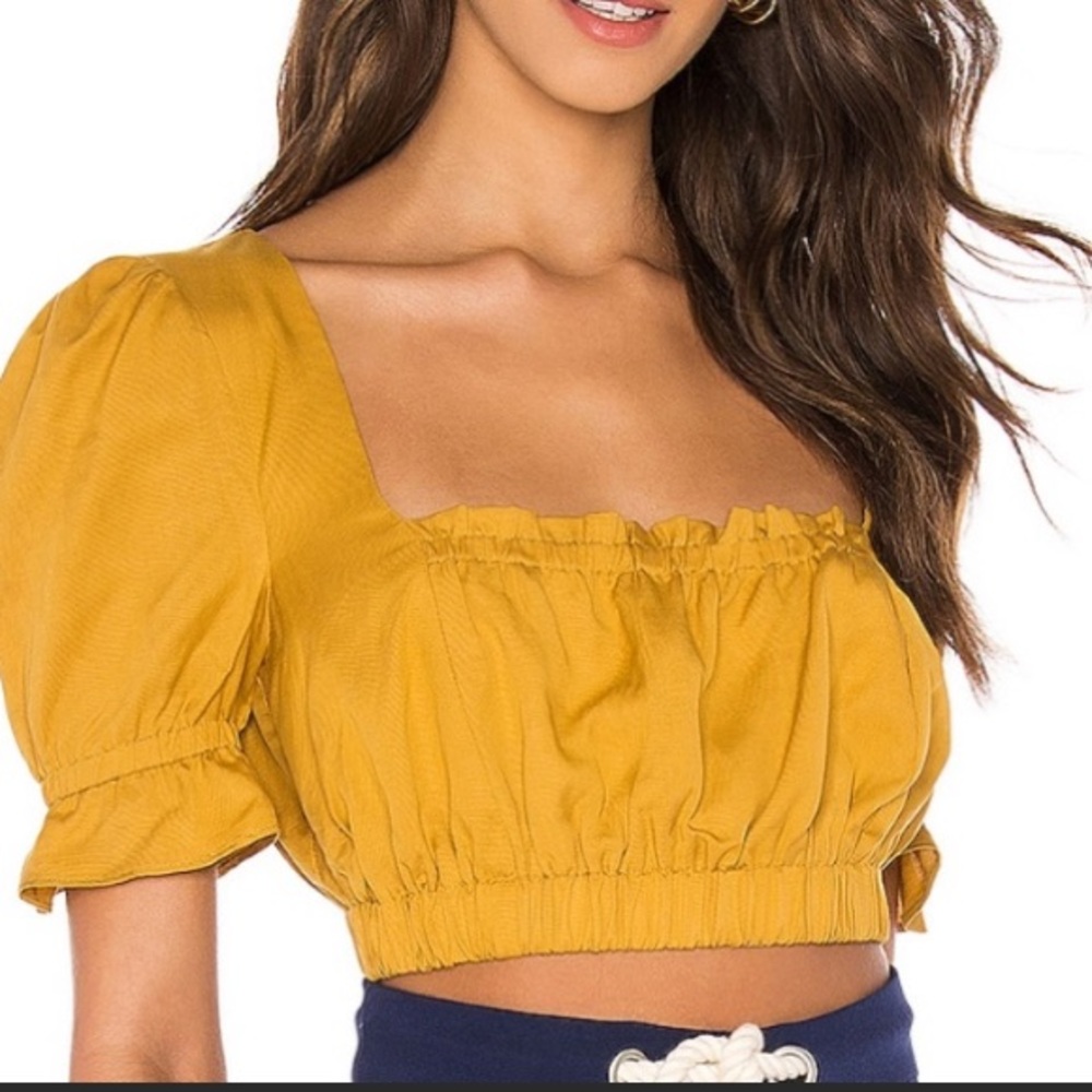 Revolve Majorelle Smock Square Neck Layla Crop Top
